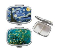 Lot de 2 boîtes de rangement pour pilules - Organiseur de médicaments - Mini boîte à pilules portable - En métal - Avec 2 compartiments - Boîte à pilules carrée - Boîte à pilules exquise