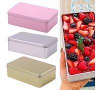 Lot de 2 boîtes en métal portables, parfaites pour ranger des bibelots et des petits gadgets (argenté)