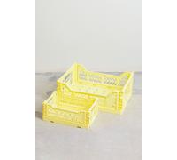 Lot de 2 boîtes en plastique pliables et empilables Doli Jaune