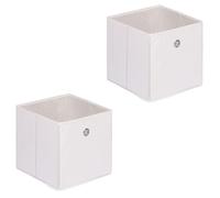 IDIMEX Lot de 2 tiroirs en Tissu Blanc ELA boîte de Rangement Ouverte avec poignée dim 27 x 27 x 27 cm, idéal pour Cube de Rangement bac Pliable pour Linge Jouets vêtements