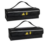 Lot de 2 boîtes ignifuges pour batterie de vélo, ignifuges jusqu'à 1400 °C, sac de batterie étanche anti-explosion, grande capacité pour le stockage et le transport (49 x 15 x 15 cm - 2 pièces)