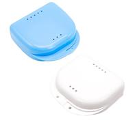 Lot de 2 boîtes pour appareils dentaires - Boîte de rangement pour prothèses dentaires - Pour prothèses dentaires - Pour soins dentaires