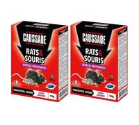 Lot de 2 boites Raticide Rats & Souris - Pat'Appât Espèces résistantes , boite de 150grs ( 15x10grs)-
