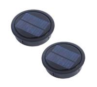 Lot de 2 boîtes rondes de rechange pour lampe de jardin, boîte à piles pour lanterne solaire, panneau lumineux rond étanche (7 cm)