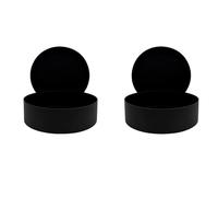 Lot de 2 Boîtes rondes en carton noir avec couvercle cloche : maison, cuisine, rangement, looisir créatif, personnalisable, alimentaire, boite camembert ( 19 cm de diamètre ) (Noir, 19 x 5 cm)