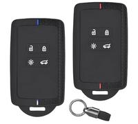 Lot de 2 Boîtier De Clé Universel De 3 Pièces, 4 Boutons Boîtier De Clé D'auto Avec Porte-Clés Noir, Boîtier De Clé D'auto Durable