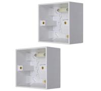 Lot de 2 boîtiers arrière de 47 mm à surface profonde avec borne de terre et poignée de cordon pour prise de rasoir, interrupteur de douche, interrupteur de cuisinière