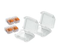 Lot de 2 boîtiers de connexion étanche IPX8 Happy Medium + 4 bornes de connexions 2 entrées S221 Wago - Gris - Zenitech