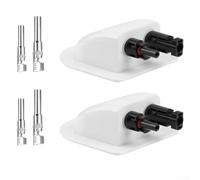 Lot de 2 boîtiers de jonction étanches à double entrée pour panneau solaire ABS pour camping-car, bateau, pont photovoltaïque, boîtier de fil résistant aux intempéries sur blanc