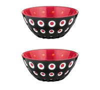 Lot de 2 bols 12 cm Le Murrine noir et rouge Guzzini