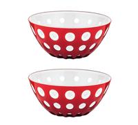 Lot de 2 bols 12 cm Le Murrine rouge et blanc Guzzini