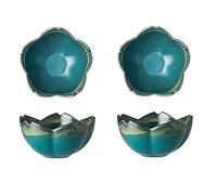 Lot de 2 bols à casse-croûte à sauce Ensemble de plats en céramique en forme de fleur Plaques à tremper Mini bols à tremper en porelain Suacer Bowl Soja Sauce vinaigre Snack Salade Huile d'olive Dip