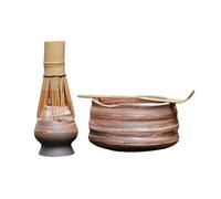 Lot de 2 bols à matcha ondulés en céramique - Accessoires de thé simples - Blanc ombré