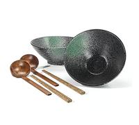 Lot de 2 bols à ramen en céramique - Bols à nouilles en porcelaine pour pâtes, soupes, salades, collations, céréales avec cuillères et baguettes, 1000 ml