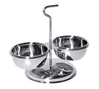 Lot de 2 bols à sauce 18/10 - Diamètre : 9,5 cm - Hauteur : 14 cm - Largeur : 22 cm - Volume : 0,2 l