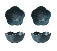 Lot de 2 bols à sauce Ensemble de bols à sauce en forme de fleur en céramique assiettes à tremper Mini bols à tremper en porelain Suacer Bowl Soja Sauce vinaigre Snack zones saisonnières Salade Huile