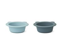 Lot de 2 bols à ventouse Peony Sea blue Whale blue