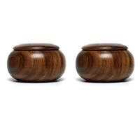 Lot de 2 bols Chess - En bois - Pour la marche - Porte-pierres - Planche de jeu - Backgammon - Marron foncé