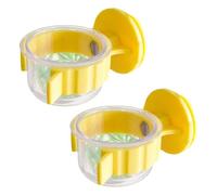 Lot de 2 bols de nourriture pour oiseaux solides avec clips, bols transparents pour calopsittes, aras, pinsons, perroquets
