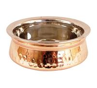 Lot de 2 bols de service indiens pour céréales, soupe, aliments cuits, plats de service en cuivre, acier HandI (15 cm)