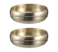 Lot de 2 bols en acier inoxydable pour ramen - Bol à soupe de nouilles de style coréen - Bol de service pour Udon Soba Pho Pâtes Salade Céréales, Doré