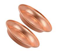 Lot de 2 bols en cuivre pur tibétain pour eau bénite, Bouddha, bols d'eau, assiettes mandala décoratives