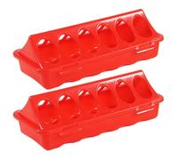 Lot de 2 bols pour canards avec plusieurs fentes, récipient d'alimentation pour oiseaux, abreuvoir pour eau et nourriture, 2 pièces qui offrent une méthode de support de distri