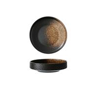 Lot de 2 bols ronds en céramique en nid d'abeille de 19 cm pour salle à manger à la maison japonaise créative à large ouverture - Vaporisez un peu de jaune