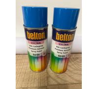 LOT DE 2 BOMBE DE PEINTURE BLEU CIEL DE MARQUE BELTON RAL 5015 (1.1285.2)