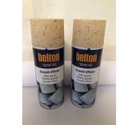 LOT DE 2 BOMBE DE PEINTURE EFFET GRANIT BRUN TRAVERTIN DE MARQUE BELTON ( 1.1235