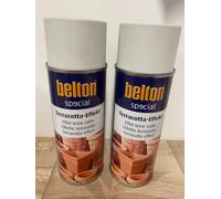 LOT DE 2 BOMBE DE PEINTURE EFFET TERRE CUITE BLANC PIERRE BELTON ( 1.1277)