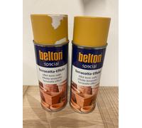 LOT DE 2 BOMBE DE PEINTURE EFFET TERRE CUITE JAUNE SAHARA BELTON ( 1.1278)