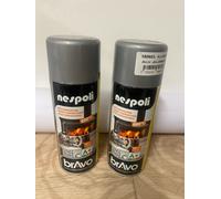 LOT DE 2 BOMBE DE PEINTURE HAUTE TEMPERATURE GRIS ALU 600°C NESPOLI (1.1292)