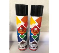 LOT DE 2 BOMBE DE PEINTURE NOIR BRILLANT DE MARQUE HIT COLOR 2X600 ml ( 1.1265)