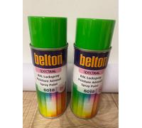 LOT DE 2 BOMBE DE PEINTURE VERT JAUNE DE MARQUE BELTON RAL 6018 (1.1312)