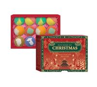 Lot de 2 bombes de bain de Noël pour enfants et filles avec jouets surprise à l'intérieur, amusants et sans danger pour les enfants, boules de bain à bulles naturelles faites à la main, cadeaux