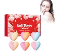 Lot de 2 bombes de bain en forme de cœur bicolores pour la Saint-Valentin - Avec jouets surprise à l'intérieur - Fait à la main - Boule de bain à bulles naturelles - Cadeau d'anniversaire pour maman