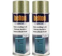 Lot de 2 bombes de peinture - Vert martelé - Belton - 400 ml