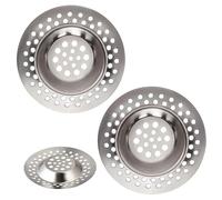 Lot de 2 bondes d'évier en acier inoxydable à double fonction, anti-obstruction et attrape-nourriture pour cuisine, salle de bain, douche, bonde d'évier de rechange universelle (7 cm/3 cm)