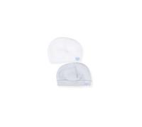 Lot de 2 Bonnets - Bébé - Naissance (FR/ES, Âge, 0 Mois, Blanc/Gris)