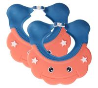 Lot de 2 bonnets de douche pour bébé, doux et réglable pour laver les cheveux des tout-petits avec large bord, antidérapant, shampooing Buddy pour enfants garçons filles 6 mois à 6 ans, rouge, bon