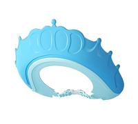 Lot de 2 bonnets de douche pour bébé - Imperméables et réglables - En silicone - Protection des yeux et des oreilles - En forme de couronne mignonne (bleu)