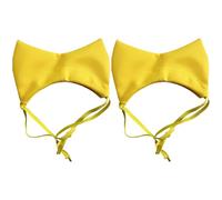 Lot de 2 bonnets de douche pour chat et chien, bonnets de bain jaunes avec protection auditive, bonnets de toilettage réglables et imperméables pour animaux de compagnie de petite et moyenne taille