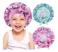 Lot de 2 bonnets en soie pour filles, bonnets en soie pour enfants, bonnets pour tout-petits, F-uniconl rose, bleu licorne, taille S/M