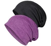 Lot de 2 Bonnets Souples en Coton, Casquettes Chimio pour Femmes et Hommes