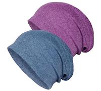 Lot de 2 Bonnets Souples en Coton, Casquettes Chimio pour Femmes et Hommes