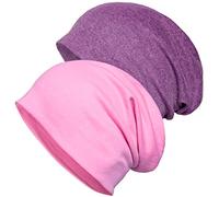 Lot de 2 Bonnets Souples en Coton, Casquettes Chimio pour Femmes et Hommes