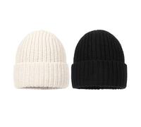 Lot De 2 Bonnets Tricotés, Bonnets Chauds, Bonnets Tricotés pour Femmes, Chapeaux Froids d'hiver, Chapeaux Décontractés Unis
