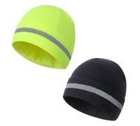 Lot De 2 Bonnets Tricotés Réfléchissants, Bonnet en Laine D'Extérieur, Bonnet Tricoté Chaud, Adapté Au Travail Et Au Sport en Plein Air