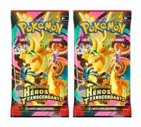 Lot de 2 Boosters Pokémon Héros Transcendants - Version Française - 20 Cartes Pokémon au Total - Boosters Scellés - sélection Megadrop